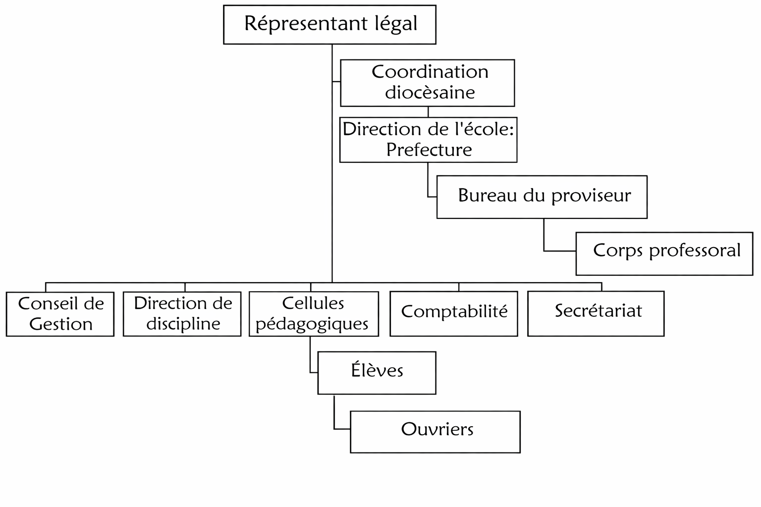 Organigramme de l'établissement